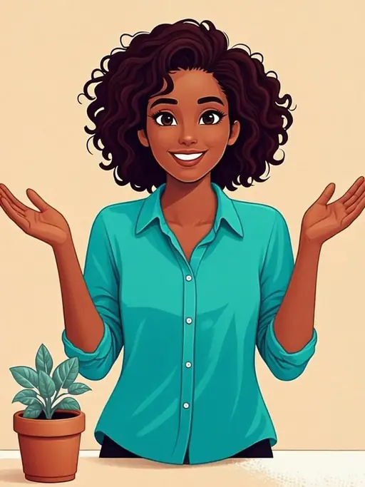 Illustration of a Hola Credit team member turning to greet you