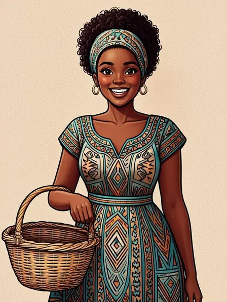 Illustration of Katuuti, a market trader in Oshakati