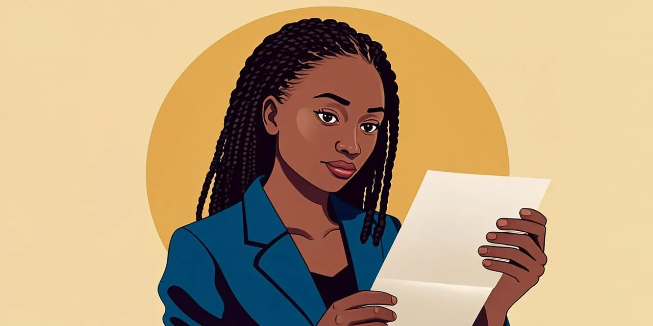 Illustration of a loan officer calmly studying a borrower's statement