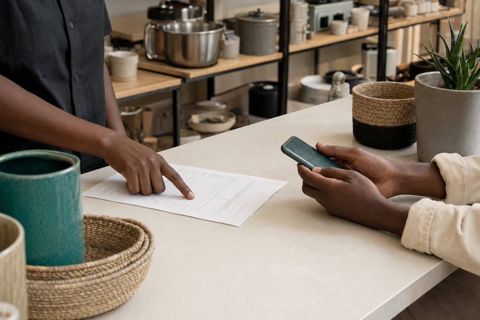 A retail credit conversation between staff and customer